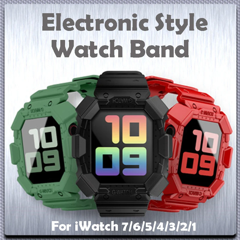 

For Apple Watch 5 7 Series 6 TPU Wrist Strap Watchband 38mm 40mm 41mm 42mm 44mm 45mm for Iwatch 6/5/4/3/2/1 Smart Accessories