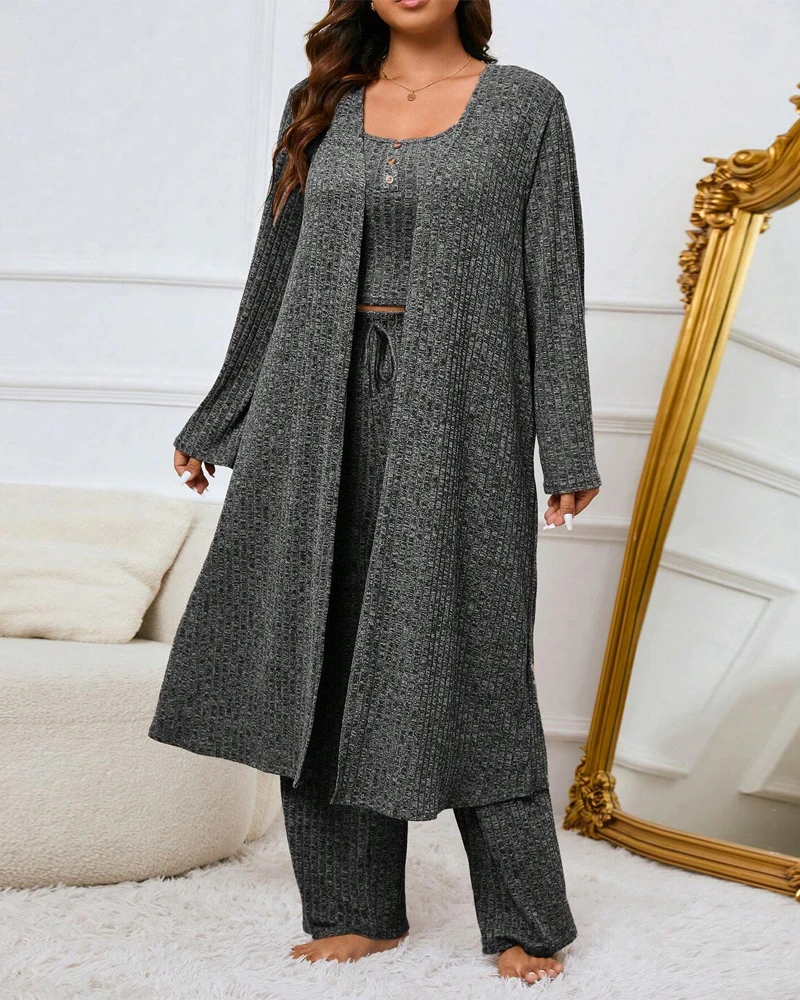 Женский Брючный комплект в городском стиле Осень-зима 2024 однотонная одежда