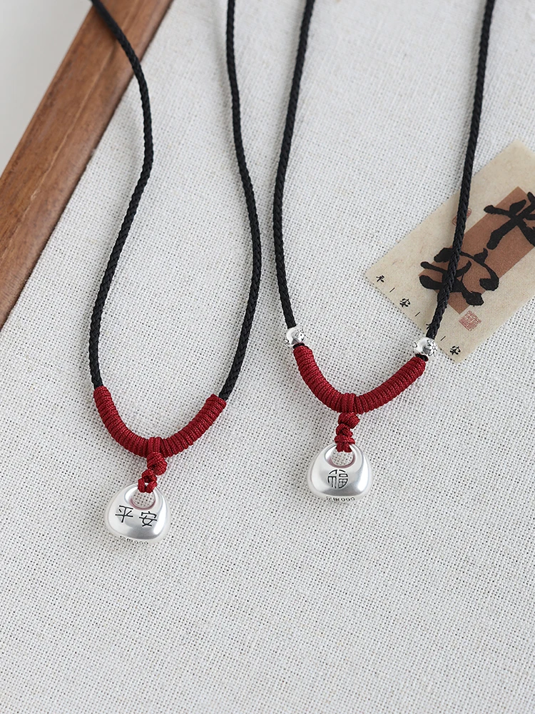 Китайский Sle Safe Lock ожерелье из стерлингового серебра женский дизайн твердое