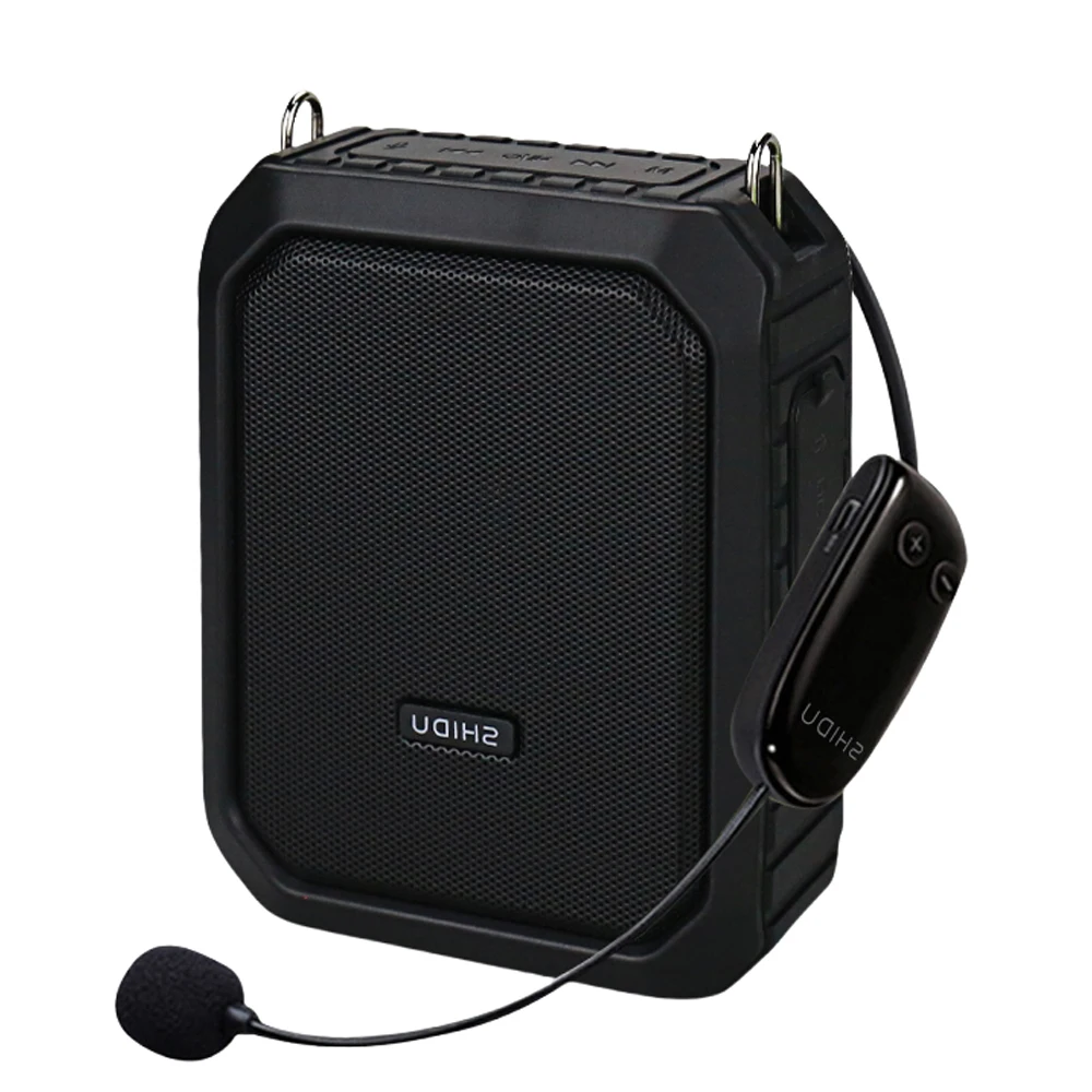 Фото Портативный беспроводной Bluetooth-усилитель голоса SHIDU 18W с защитой от воды для учителей, с UHF-микрофоном, функцией записи и AUX-входом, модель M800 №1