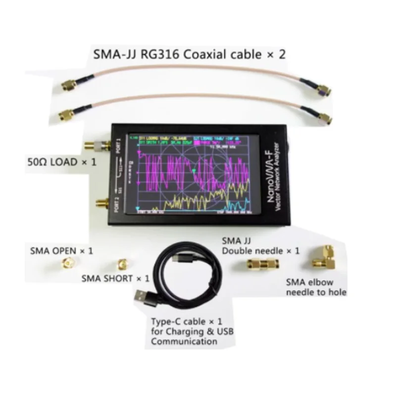 

4.3" LCD Display NanoVNA VNA NANOVNA-F HF VHF UHF Vector Network Analyzer Antenna Analyzer Aluminum Case 5100mAh Battery