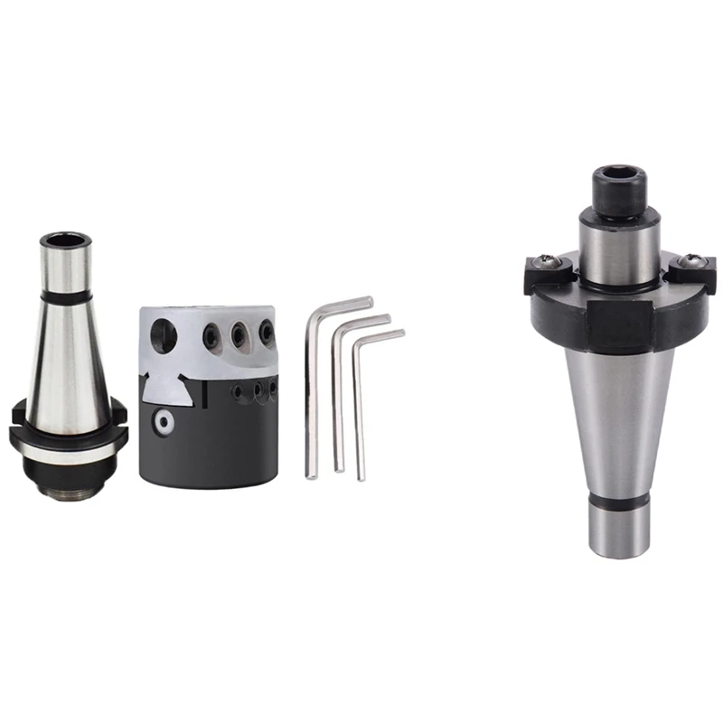 

1Pc Nt30-Fmb22 Nt30 Face Mill Arbor Shell Morse Taper Holder & 1x Nt30 M12X1.75P Adapter+ F1 12 50Mm Boring Head Boring