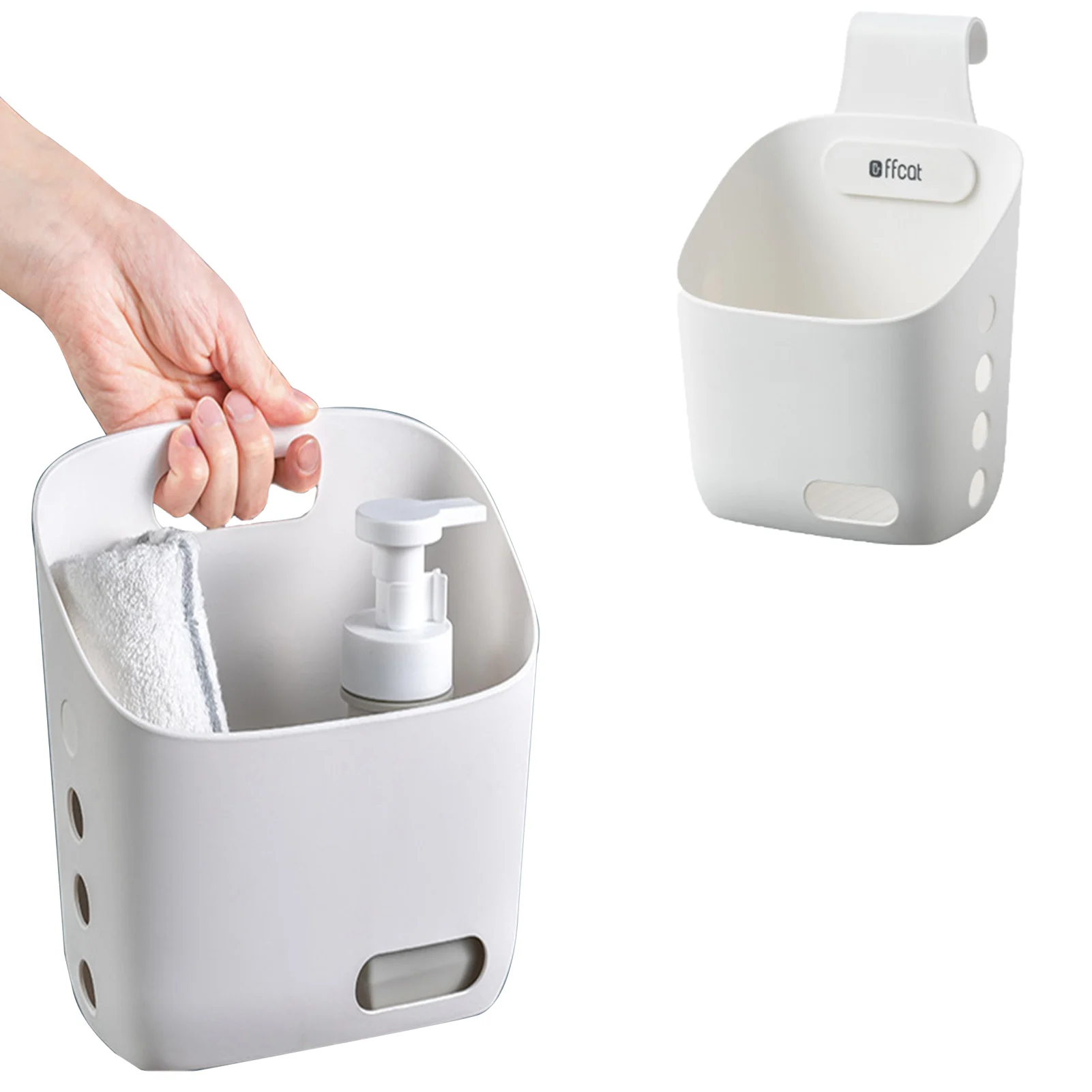 

Корзина с крючками 3 шт., подвесная пластиковая корзина с крючками для ванной и душа, корзина для хранения с дренажными отверстиями