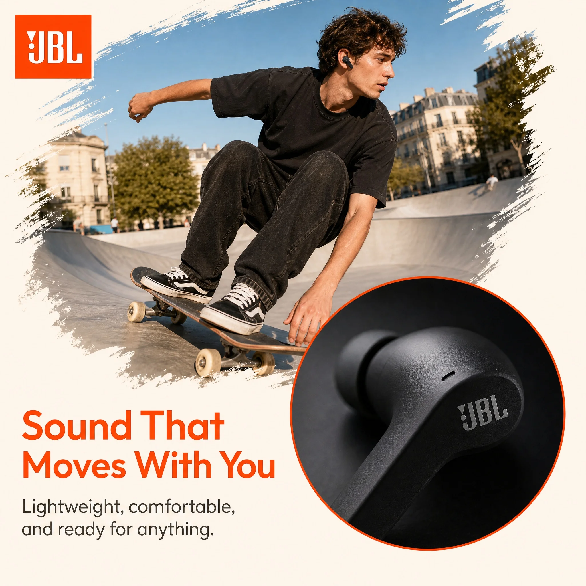 Фото Беспроводные Bluetooth-наушники JBL Wave 200 True Wireless, стереонаушники с глубоким басом, наушники W200, беспроводные наушники с микрофоном №4