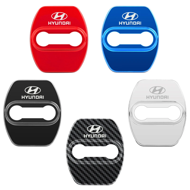 

4pcs Car Door Lock Cover For Hyundai IX25 Elantra Tucson Solaris Azera Case Emblem Protective Sticker Auto Accessories