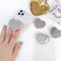 luxury love heart diamonds phone holder foldable phone stand holders for mobile tablets bracket phone stand grip mobile stand