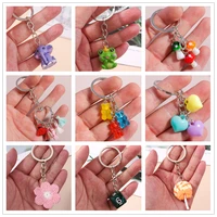 styles lovely cartoon 3d gummy bear frog elephant keychains key rings for car keychain handbag decoration for diy jewelry