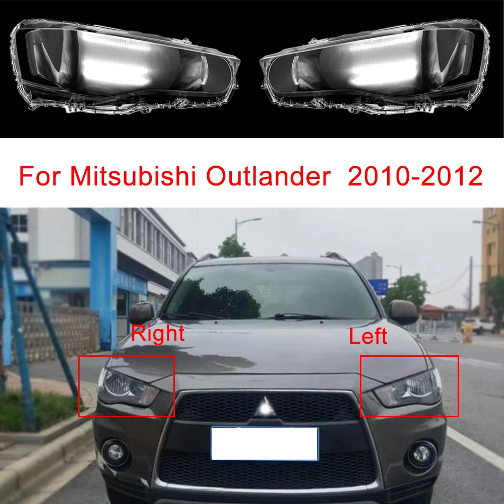 

Для Mitsubishi Outlander 2010-2012, крышка передней фары автомобиля, передняя фара, освещение, прозрачный абажур, стеклянная крышка, корпус лампы