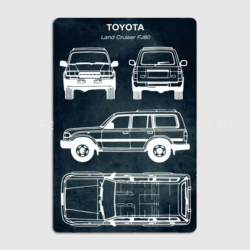 Land Cruiser FJ80 Ретро Металлический Знак Плакат Гараж Автомобиль Продажи Комната