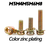 color galvanized phillips round head screw m3 m4 m5 m6 m8 fasteners pan head three sets and screws