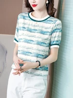 womens blouse stripe ol womens tops 2022 summer womens elegant blouses pretty and cheap womens blouses printing casual blouse