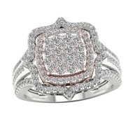 classic european and american silver color mirco encrusted zircon full crystal ladies ring for womens jewelry accessories