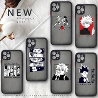 hunter hunter x anime phone case for iphone 13 12 11 8 7 plus mini x xs xr pro max matte transparent cover