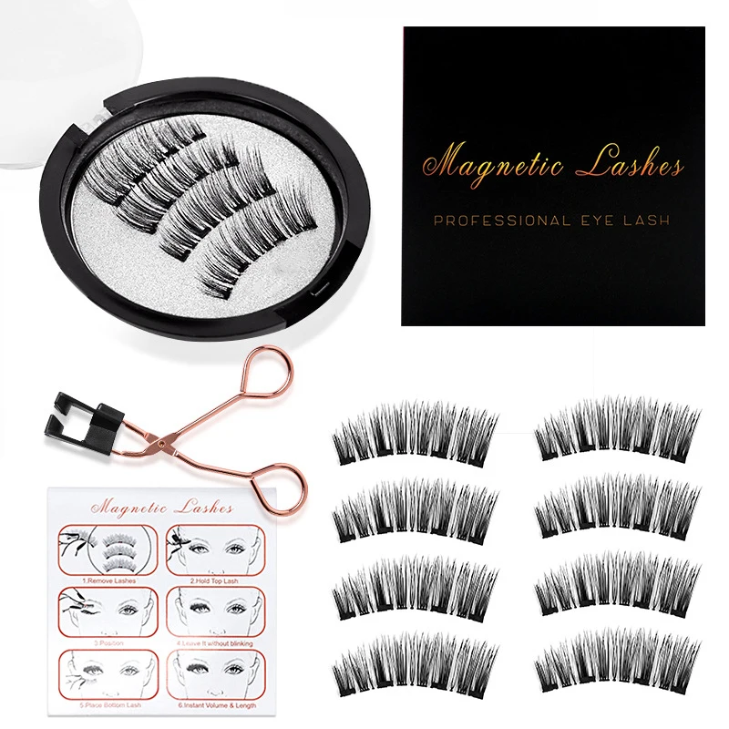 Магнитные накладные ресницы для женщин 3D натуральные многоразовый набор