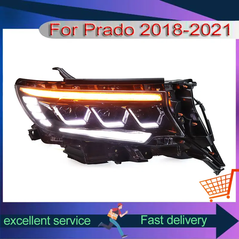 Автомобиль для Toyota 2018-2021 Prado LC150 обновленная фара DRL передняя лампа светодиодный