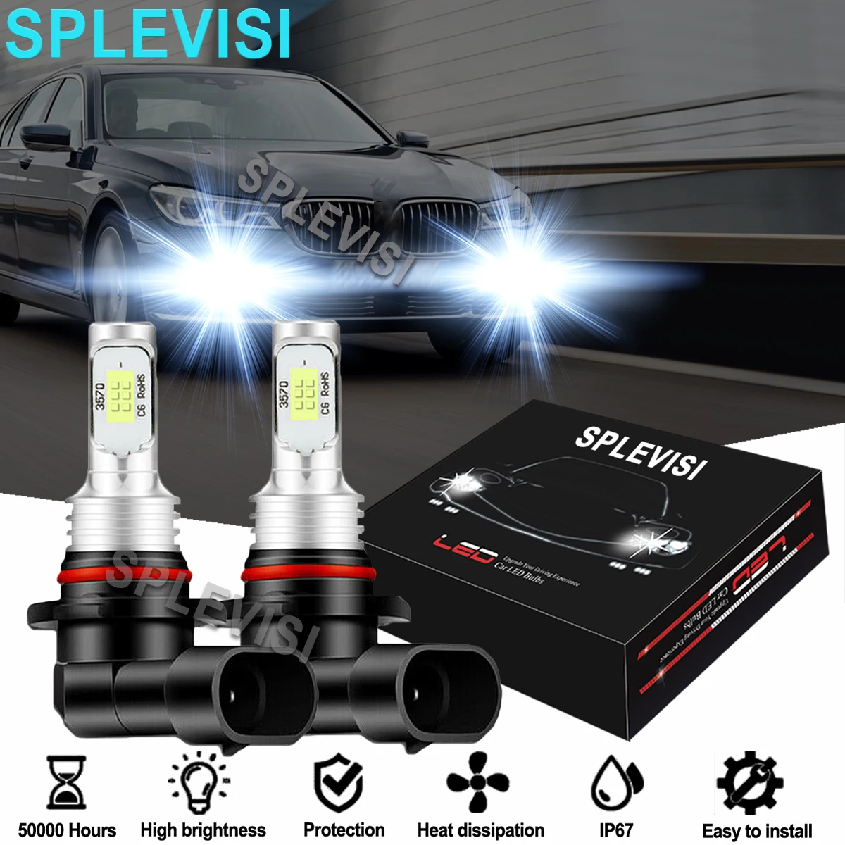 

2x LED Foglight Bulbs 6000K White Fit For BMW E39 E60 E61 2004 2005-2010 BMW 5 Series E60 BMW 3 Series E91 Touring 2005-2012