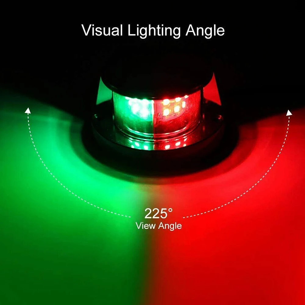 

1pc Dual Color 12V Boat Light LED Marine Yacht Navigation Light Red Green Running Lamp Lighting Signal Lamp 22cm Marine Hardware