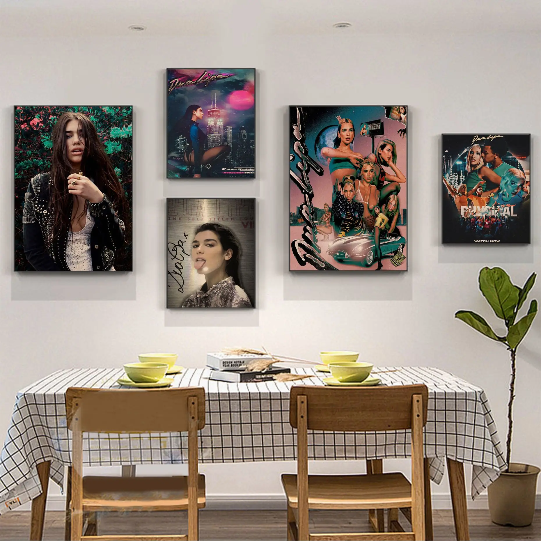 

Dua Lipa Anime Posters Kraft Paper Sticker DIY Room Bar Cafe Wall decor