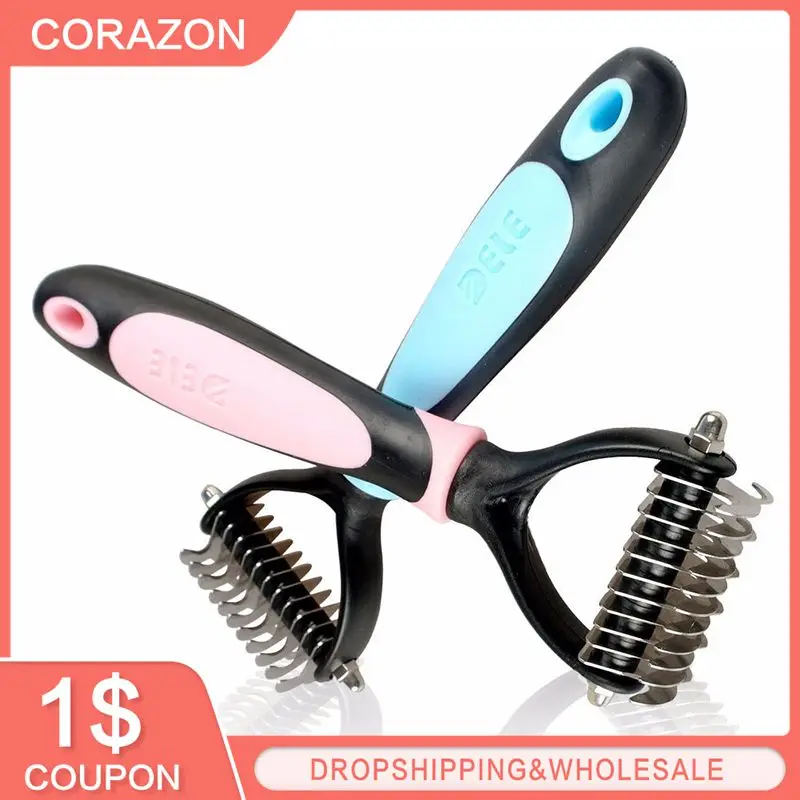 

Pet Fur Knot Cutter Remove Rake Grooming Shedding Brush Comb Rake Dog Cat Trimmer Comb Tool Hair Creative Supply Quality Steel