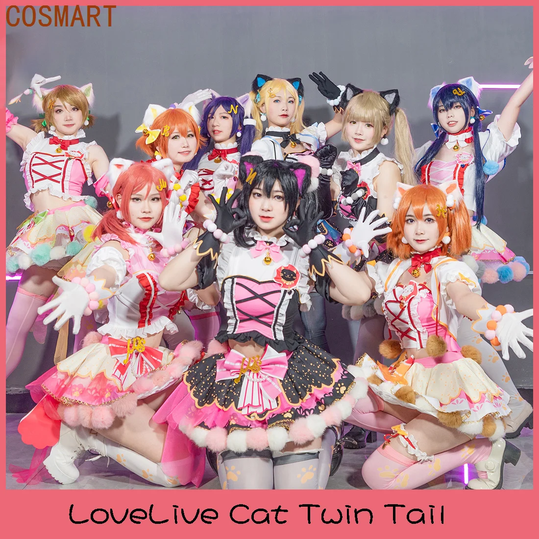 

COSMART LoveLive Cat Twin Tail Arcade Game Kousaka Honoka Minami Kotori Sonoda Umi Ayase Eli Uniform Anime Cosplay Costumes