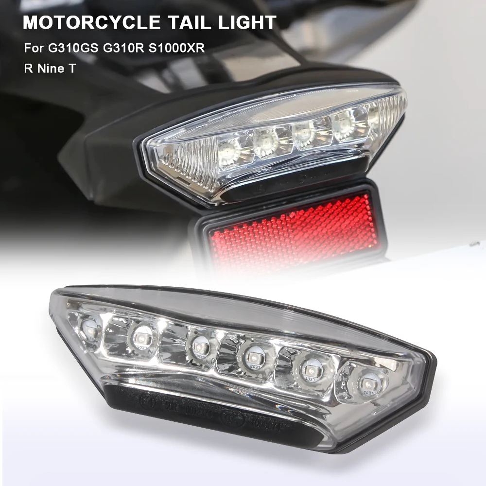 Фото Задний фонарь мотоцикла в сборе для BMW G310 GS G310GS G310R S1000XR R Nine T, светодиодный индикатор заднего фонаря, аксессуары для стоп-сигналов №1