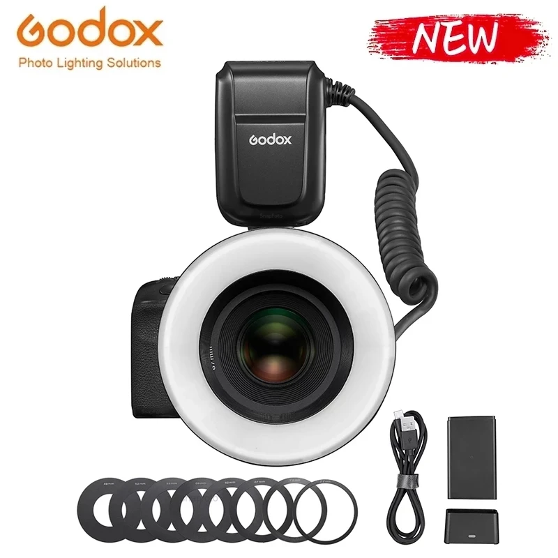 

Godox MF-R76 RING76 5000K Macro LED Ring Light Macro Speedlite Flash Light for DSLR Canon Nikon Sony Camera vs ML-150