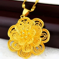 anglang yellow crystal flower shape pendant necklaces for women girl gold tone choker chain jewelry engagement gifts