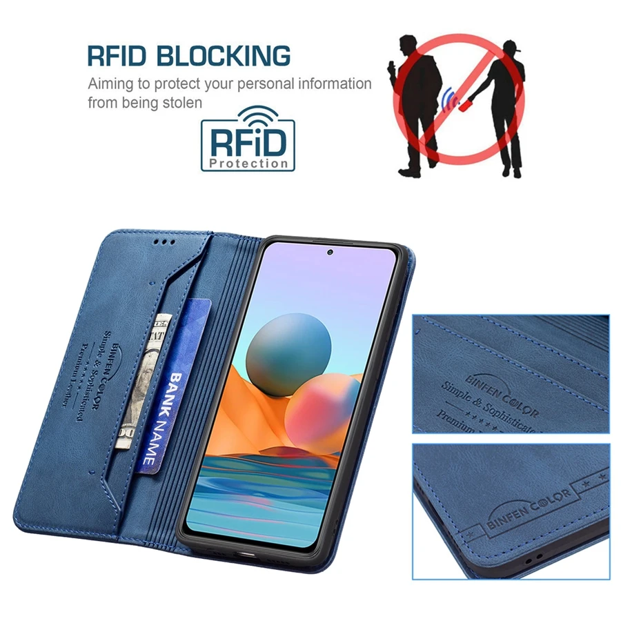 Wallet Anti-theft Brush Leather Case For Xiaomi Redmi 10 9 9A 9C 9T Note 10/10S/10T/10 Pro/9 Pro Xiaomi 12 11T Poco X3 Pro/F3/M3