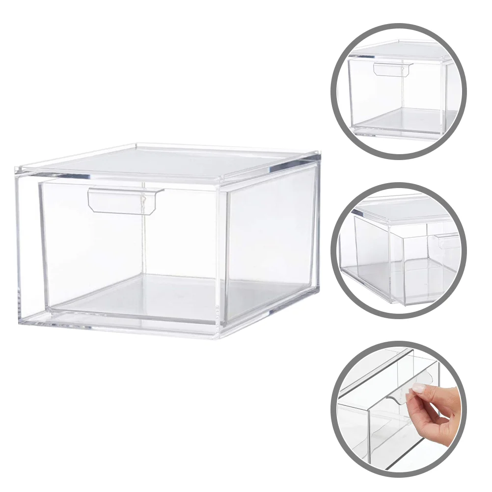 

Stackable Storage Box Desk Organizer Drawers Small Bin Plastic Bins Pull Out Clear Containers Organizing