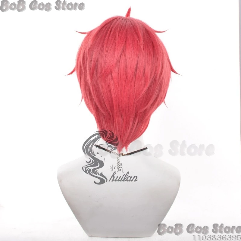 Jiji Аниме DAN DA Jin Enjoji Косплей Красно-коричневый парик Опора Синие серьги Хэллоуин