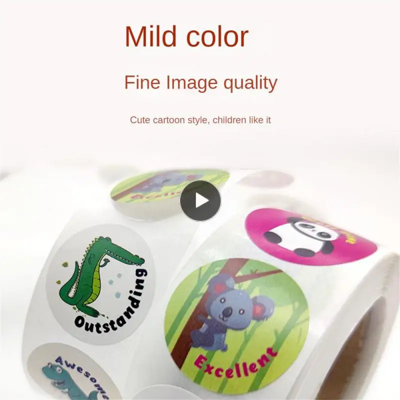

Cartoon Animal Classic Toys Design For Family Classroom Competition Waterproof Stickers Roll Reward Encouragement Lables