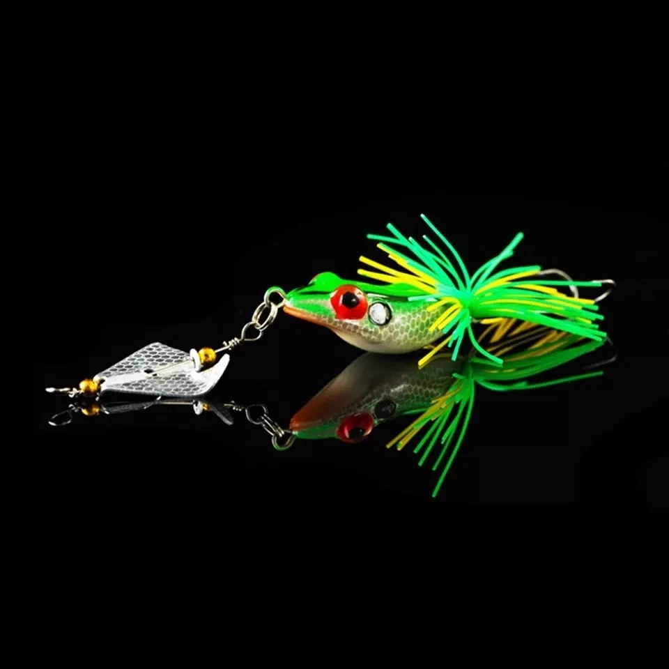 WALK FISH 1PCS Hard Fishing Lure With Propeller Large Noise Isca Frog Lure 135mm 9g Pesca Frog Sinking Snakehead Bait Fishing