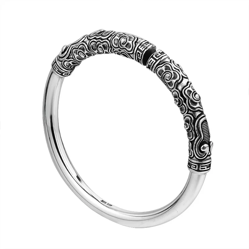 Новый женский браслет мужской властный Регулируемый Серебряный в стиле ретро |