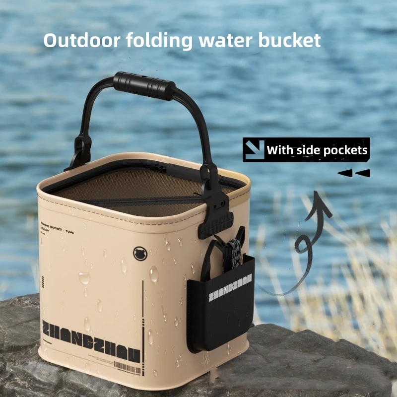 Ведро для рыбалки на открытом воздухе складное и портативное сетчатое ведро