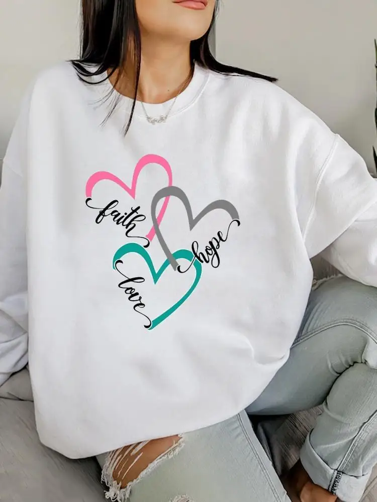 

Faith Love Trend Casual Clothing Graphic Sweatshirts Lady Woman Hoodies Female Print Fashion Spring Autumn Women Pullovers