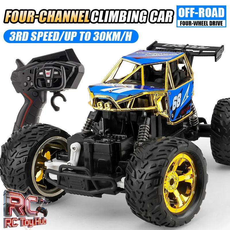 Фото Высокоскоростная радиоуправляемая машина 2.4G 4WD, скорость 30 км/ч, масштаб 1:12, внедорожный монстр-трак для подъема в гору, радиоуправляемый внедорожник на пульте управления №1
