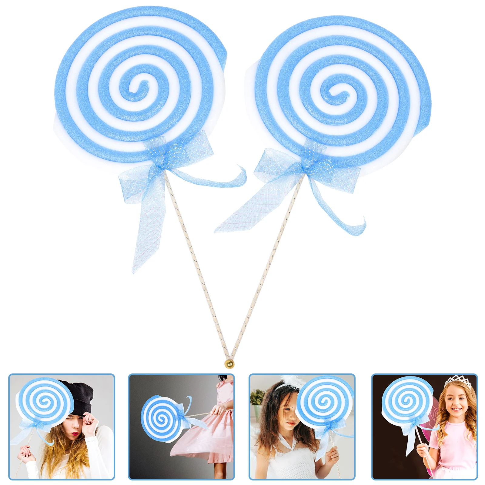 

2pcs Lollipop Prop Large Candy Ornaments Fake Lollipop Festive Photo Props