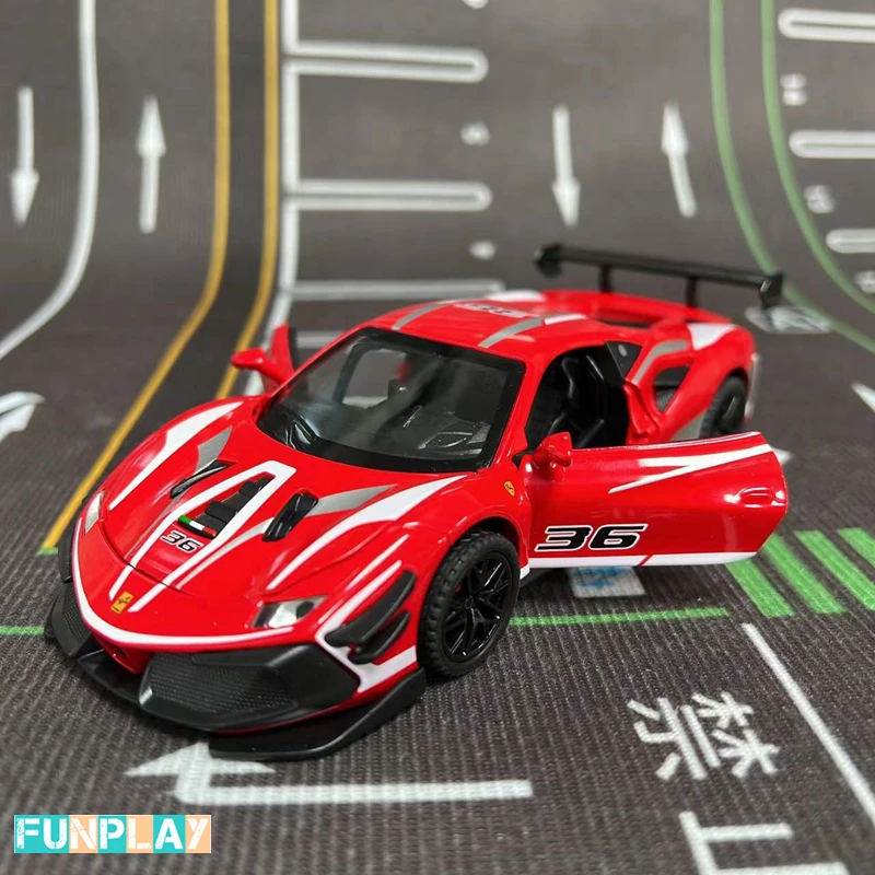 

Track Cars Toys 1/32 Diecast Car Collection Model Ferrari Toy For Boys Kids Gift 1/32 Alloy Vehicle Hobby Metal Children Toy