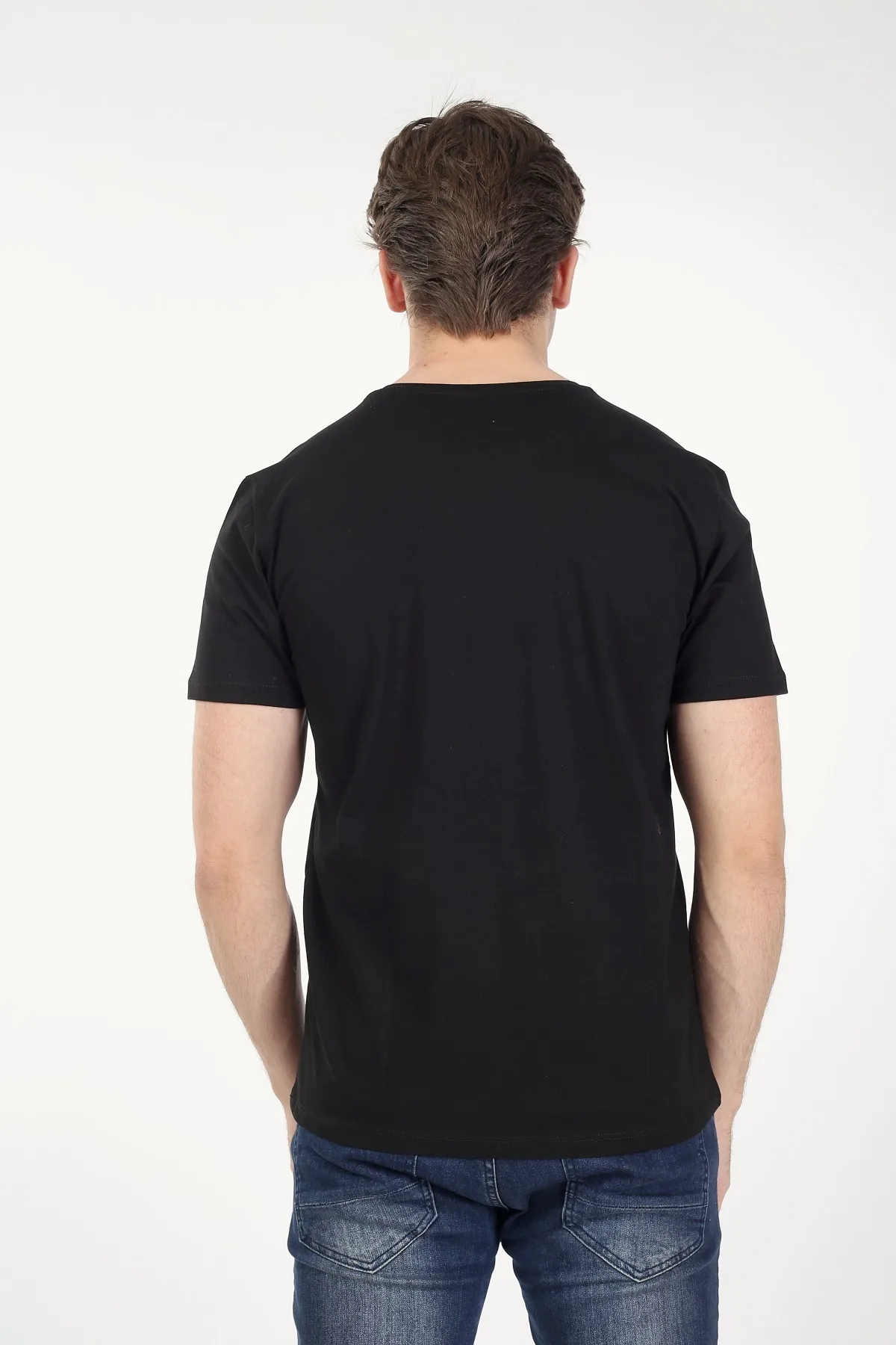 

Pianoluce Male Cotton Half Sleeve Printed Bike Collar Regular T-Shirt Black PLMN21RTS016