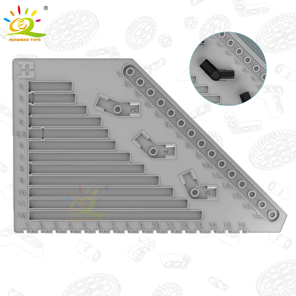 

HUIQIBAO Measuring Tools Building Blocks Technical Series Connector Accessories Slot Bricks Parts Toys For Children