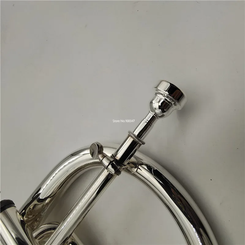 Самая низкая цена Flugelhorn Bb Настройка посеребренный черный клапан латунный