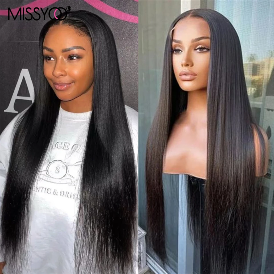 

Brazilian Straight Human Hair Wigs 13x4 Lace Front Wig Pre Plucked Glueless Remy Hair With Natural Hairline HD Transparent Lace