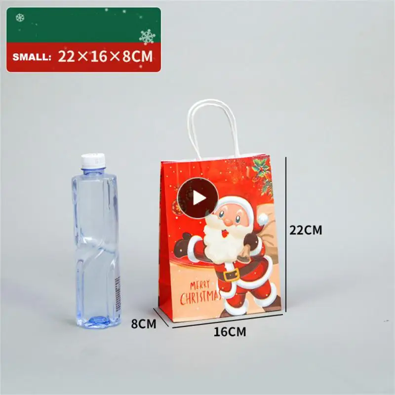 

Merry Christmas Baking Candy Boxes Xmas Packaging Bag Pouch Christmas New Year Candy Cookies Gift Bag Kraft Paper Kids Favors