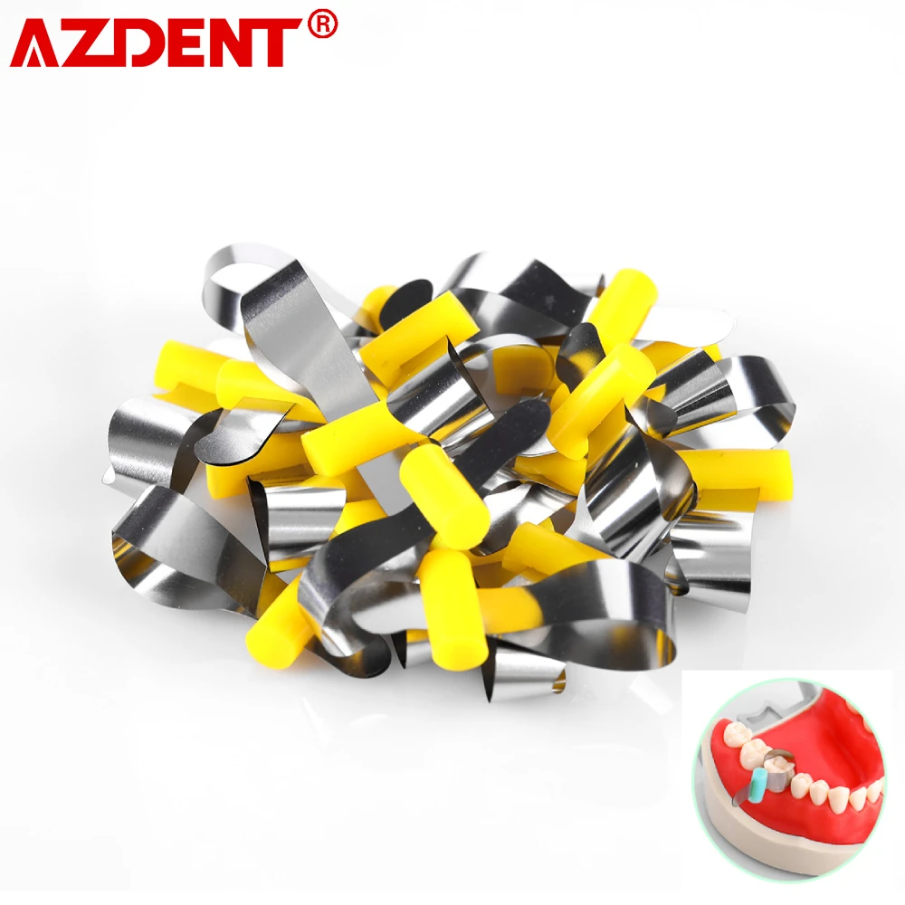 

AZDENT Dental Forming Sheet Orthodontic Sectional Contoured Metal Matrices Polyester Dentistry Matrix Material Dentist Accessory