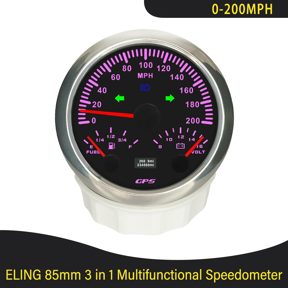 Многофункциональный Спидометр 85 Мм 3-в-1 0-120 Км/ч 0-миль/ч С Манометром Топлива