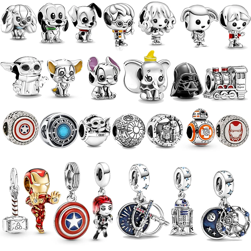 

Hot 925 Sterling Silver Pendants princess Charms Beads Fit Original Pandora Bracelet DIY Charms For Jewelry Making