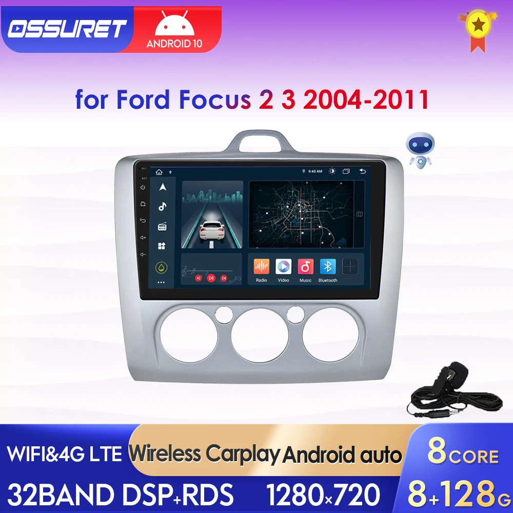 

Автомагнитола для Ford Focus 2 3 Mk2 Mk3 2004 -2011, 8 ядер, Android 10, 2 Din, Wi-Fi, USB, GPS, BT