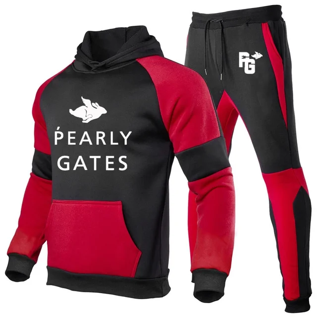 

Pearly Gates New Casual Male Sets Spring Autumn Men's Hoodies + Pants Two-Piece Tracksuit Trendy Sportswear Pullover Hoody
