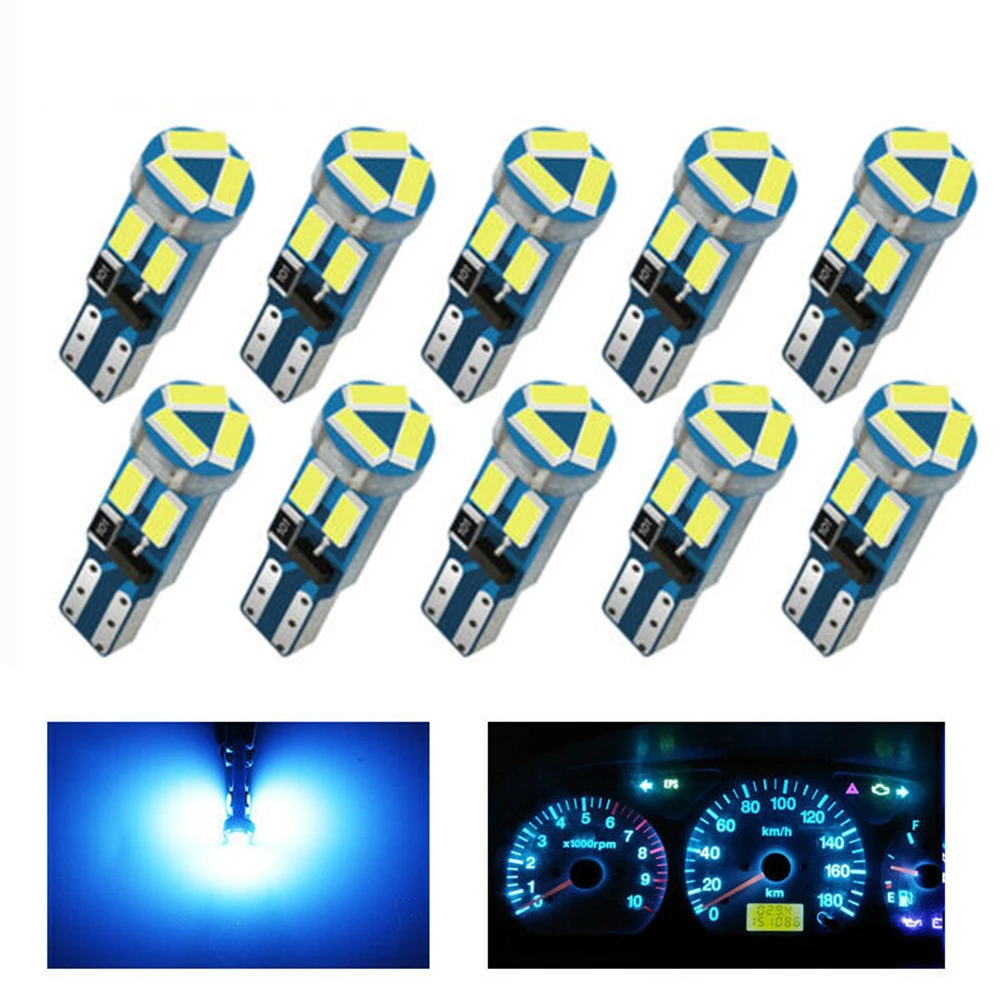 10pcs T5 Led 12V W3W W1.2W 17 37 73 74 Bulbs Auto LED Lamp Car Dashboard Instrument Light Bulb Car Warning Indicator Bulbs