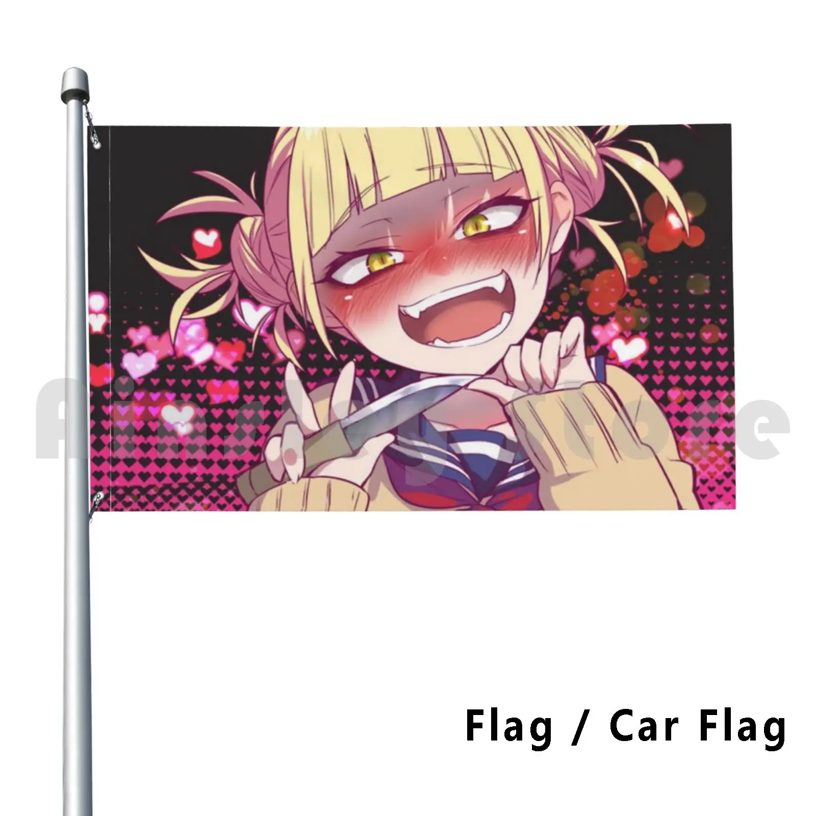 

Toga Kawaii Yandere Flag Car Flag Funny Anime Toga Kawaii Yandere Knife Eyes Pink Heart Schoolgirl